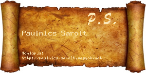 Paulnics Sarolt névjegykártya